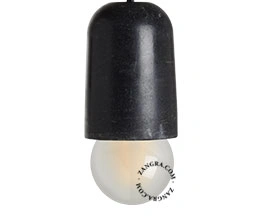 casquilho E27 de mármore preto