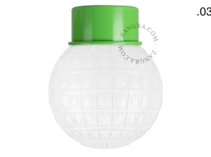 applique ou plafonnier vert - globe en verre - Ø 10 cm
