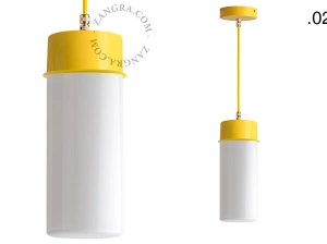 yellow pendant light - glass shade - Ø 10 cm