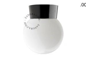 svart vägg- eller taklampa - glasskärm - Ø 11 cm