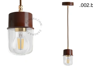 suspension marron - globe en verre - Ø 8,5 cm