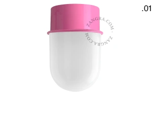 pink wall or ceiling light - glass shade - Ø 10 cm