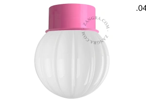 pink wall or ceiling light - glass shade - Ø 10 cm