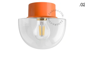 orange væg eller loftslampe - glas skærm - Ø 10 cm