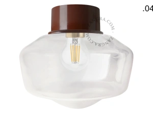 brown wall or ceiling light - glass shade - Ø 10 cm