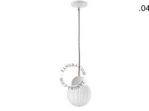 lámpara colgante de porcelana blanca - pantalla de vidrio