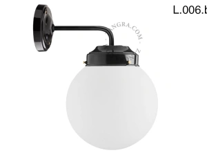 applique noire - globe en verre