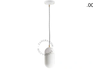 lámpara colgante de porcelana blanca - pantalla de vidrio