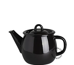 zwarte emaille theepot -1 l