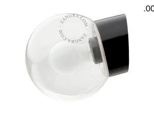 vägglampa i svart porslin för badrum med glasskärm – Ø 10cm - IP54