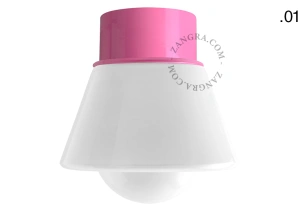 pink wall or ceiling light - glass shade - Ø 10 cm