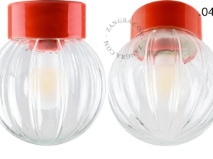 Leuchte David aus rotem Porzellan - Ø 10 cm