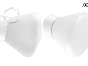 biała porcelanowa lampa ścienna David - Ø 10 cm