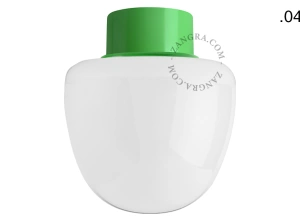 applique ou plafonnier vert - globe en verre - Ø 10 cm
