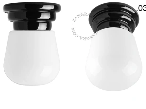 Art Deco-lampe i sort porcelæn Daniel