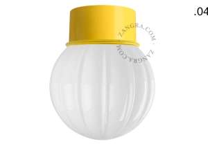 lampa ścienna lub sufitowa żółta - szklany klosz - Ø 10cm