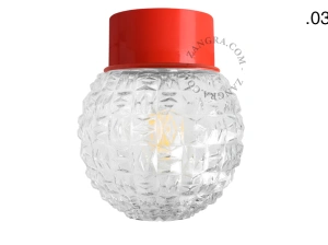rød væg eller loftslampe - glas skærm - Ø 10 cm