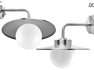 silver-coloured wall light Eduardo - IP54