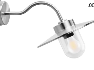 zilverkleurige industriële gevellamp Elda - IP54