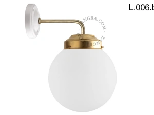 applique en laiton - globe en verre
