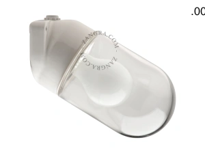 candeeiro de parede em porcelana branca para casa de banho - Ø 9,5 cm - abajur de vidro - IP54
