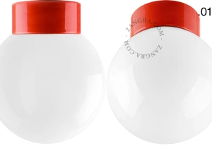 Leuchte David aus rotem Porzellan - Ø 10 cm