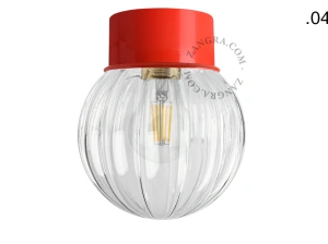 rød væg eller loftslampe - glas skærm - Ø 10 cm