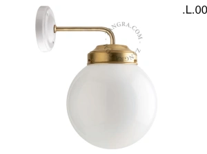 applique en laiton - globe en verre