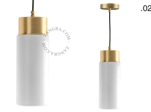 brass pendant light - glass shade - Ø 10 cm