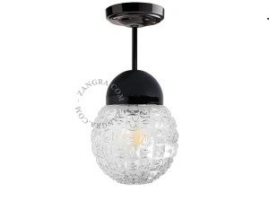 lampa porcelana ze szklanym kloszem