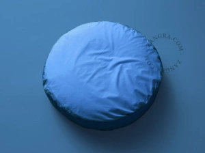 taie d'oreiller bleu cobalt ronde