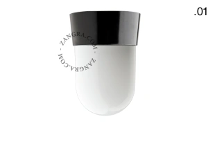 svart vägg- eller taklampa - glasskärm - Ø 11 cm