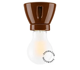 porcelanowa lampa brązowa
