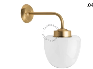 lampada da parete in ottone per esterni o per bagno – paralume in vetro - IP43