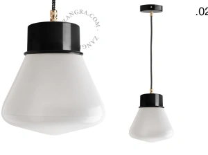 candeeiro suspenso preto - abajur de vidro - Ø 10cm