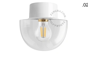 lampa ścienna lub sufitowa biała - szklany klosz  - Ø 10 cm