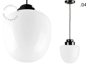 Art Deco pendellampa i svart porslin Denim