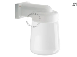 zewnętrzna lub łazienkowa lampa ścienna biała porcelana ze szklanym kloszem - IP54