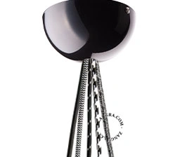 metallic ceiling rose (max 5 cables) - black