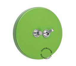 green switch - two-way or simple nickel-plated toggle switch & push-button
