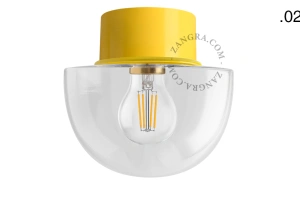 lampa ścienna lub sufitowa żółta - szklany klosz - Ø 10cm