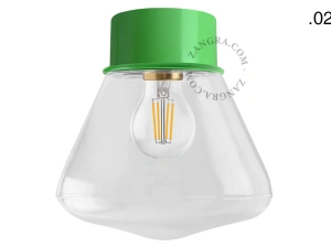 applique ou plafonnier vert - globe en verre - Ø 10 cm