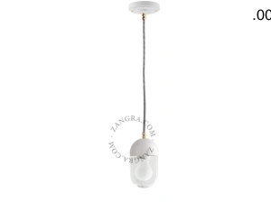 lámpara colgante de porcelana blanca - pantalla de vidrio