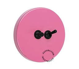 interruptor y pulsador rosa simple o conmutado - palanca y botón negros