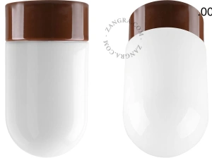 lámpara de porcelana marrón David - Ø 10 cm