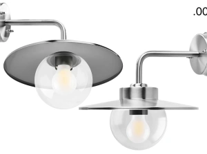 silver-coloured wall light Eduardo - IP54