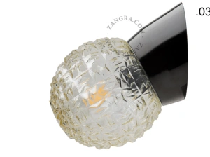 schwarze Wandleuchte - Glasschirm - Ø 11 cm