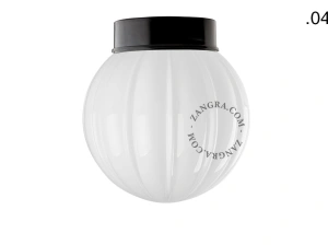 sort bakelit væg- eller loftslampe – glas skærm - Ø 9 cm
