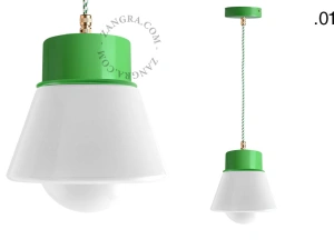 candeeiro suspenso verde - abajur de vidro - Ø 10cm