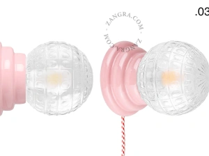 różowa porcelanowa lampa ścienna Art Deco Danilo z włącznikiem
